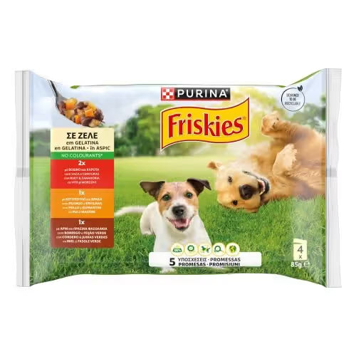 Friskies Adult Gelatina MPK Vaca/Frango/Borrego - Ração húmida para cão com vaca, frango e borrego
