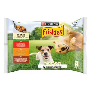 Friskies Adult Gelatina MPK Vaca/Frango/Borrego - Wet food for dogs with beef, chicken, and lamb