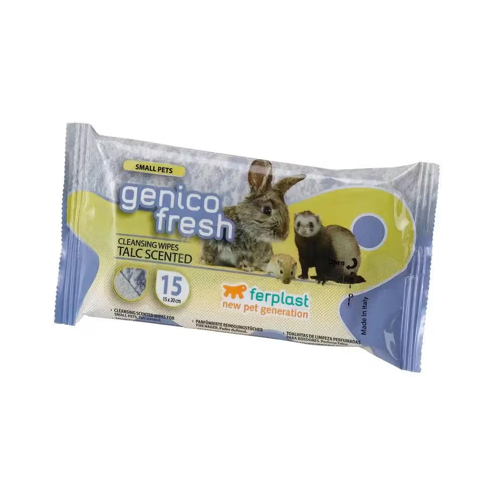 Ferplast Toallitas Genico Fresh Rodent Talc - Toalhitas de higiene para roedores