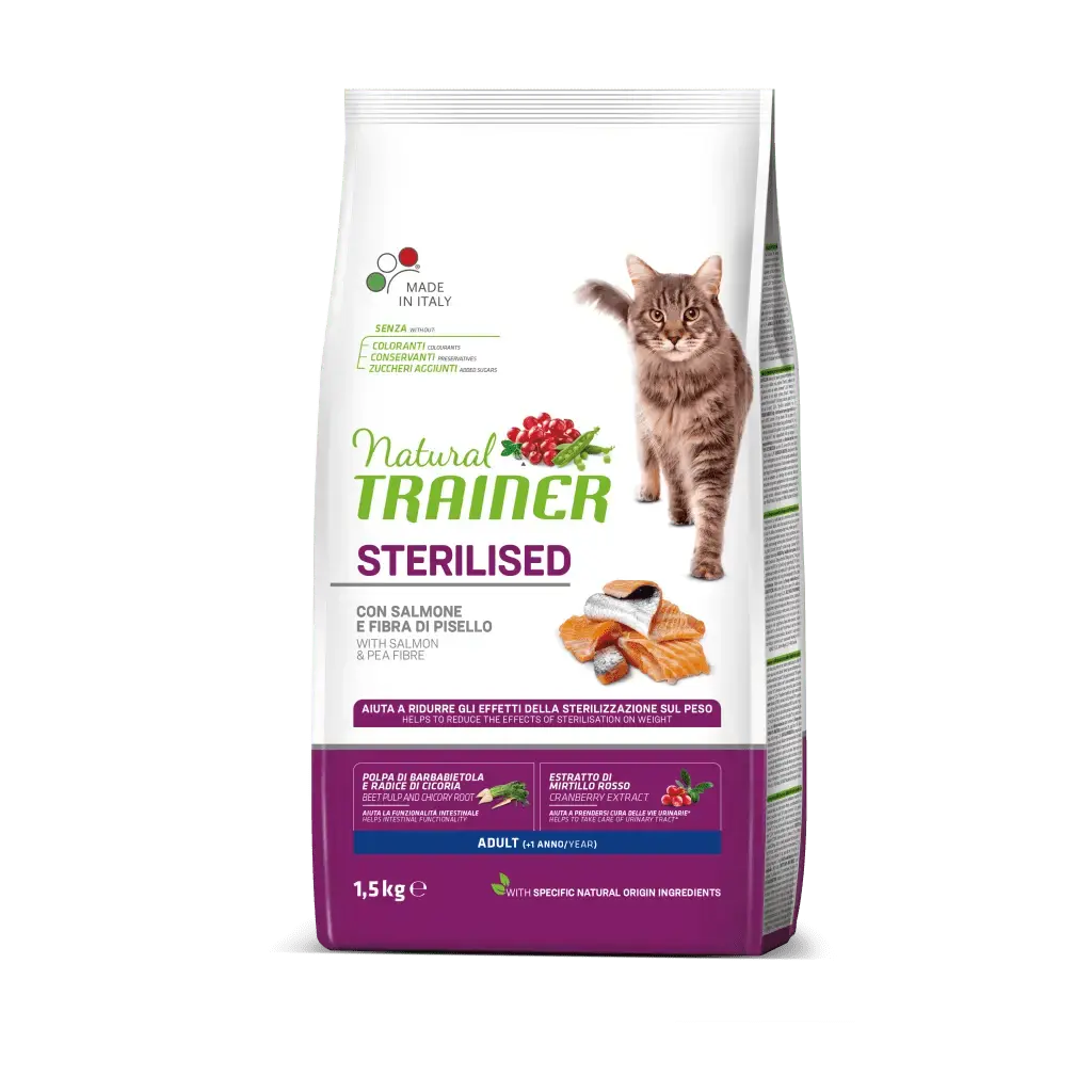 NATURAL TRAINER FELINE ADULT STERILISED SALMON | 10KG