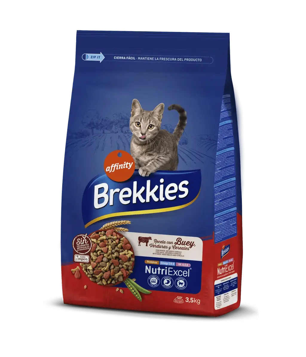 BREKKIES EXCEL FELINE ADULT BUEY NDR | 3.5KG