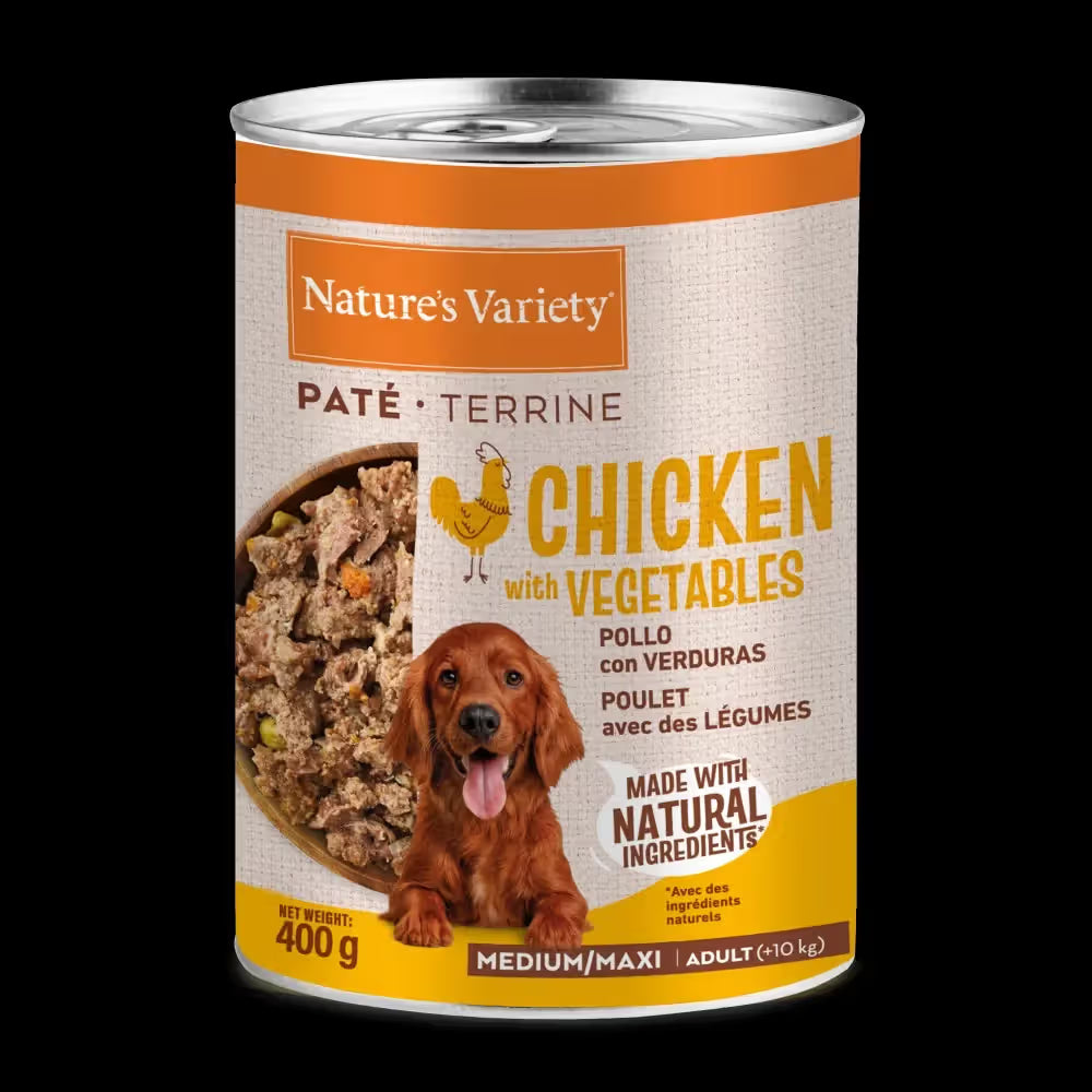 Natures Variety Paté Med/Maxi Cão Frango - Ração húmida para cão
