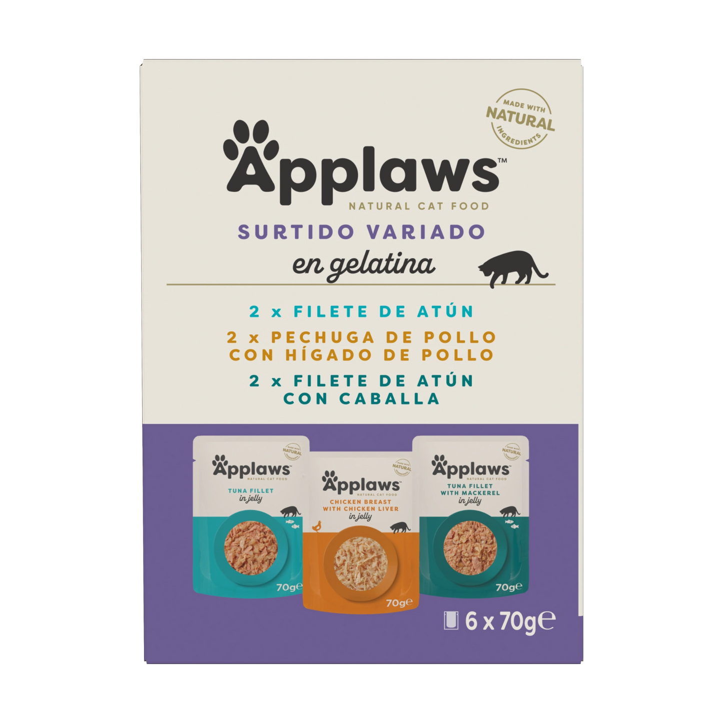 Applaws Gato Atún y Pollo en Gelatina - Comida húmeda para gatos