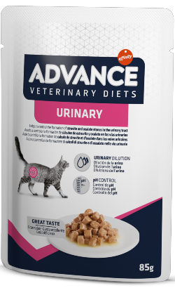 Ração Veterinária húmida para Gatos Advance Vet Cat Urinary| Wet (Saqueta) | Cx c/ 12 saquetas 85 g