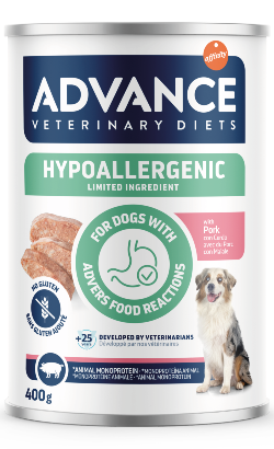 Alimentação Veterinária húmida para Cão Advance Vet Dog Hypoallergenic Pork| Wet (Lata)	 | 400 g