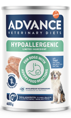 Alimentação Veterinária húmida para Cão Advance Vet Dog Hypoallergenic Trout | Wet (Lata)	 | 400 g