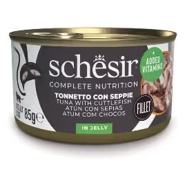 Schesir Gato Adulto Atún y Sepia en Gelatina - Comida húmeda para gatos