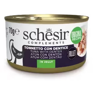 Schesir Gato Adulto Atún y Dentón en Gelatina - Comida húmeda para gatos