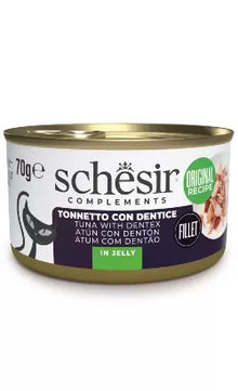Schesir Gato Adulto Atún y Dentón en Gelatina - Comida húmeda para gatos