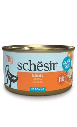 Alimento Húmido para Gatos Schesir Cat Filete Sardinha em Molho | Wet (Lata) | 12 x 70gr
