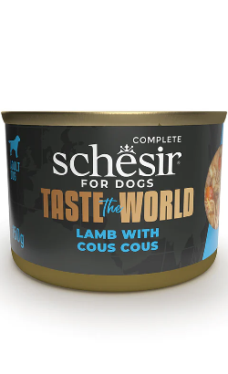Alimento húmido para Cães Schesir Dog Taste the World Cordeiro com Couscous | Wet (Lata) | 8 x 150 g