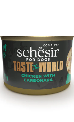 Alimento húmido para Cães Schesir Dog Taste the World Frango Carbonara | 8 x 150 g