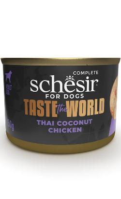 Alimento húmido para Cães Schesir Dog Taste the World Frango com Coco Tailandês | 8 x 150 g