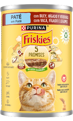 Ração húmida para Gatos Friskies Gato Adulto Paté de Carne de Vaca e Legumes | Wet (Lata) | 24 x 400 g