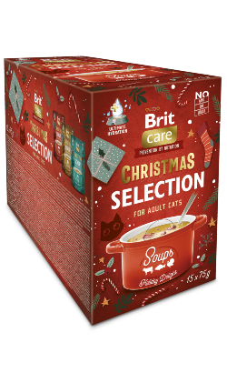 Alimento húmido para Gato Brit Care Cat Christmas Selection Soups Multipack | Natal 2025 | Wet (Saqueta) | 15 x 75 g