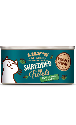 Alimento húmido para Gato Lilys Kitchen Cat Shredded Fillets Chicken & Mussels | Wet (Lata) | 70 g