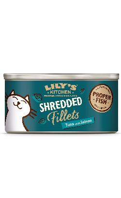 Alimento húmido para Gato Lilys Kitchen Cat Shredded Fillets Tuna & Salmon| Wet (Lata) | 24 x 70 g