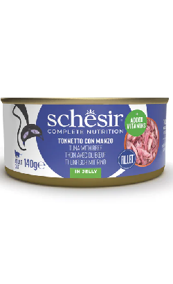 Alimento húmido para Gatos Schesir Cat Atum & Carne em Gelatina | Wet (Lata) | 12 x 85 g