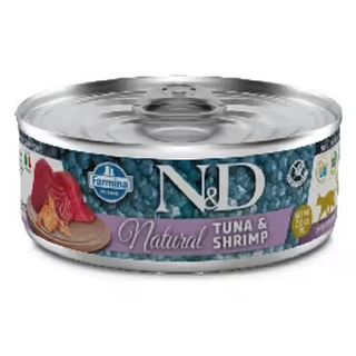 N&D Natural Gato Adulto Atún y Camarón - Comida húmeda para gato