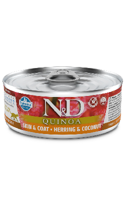 Alimento húmido para gato N&D Quinoa Cat Skin & Coat Quail & Coconut Adult| Wet (Lata)	 | 80 g