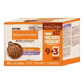 Natures Variety Chunks in Gravy Multipack Adult Cat Chicken and Turkey - Wet cat food