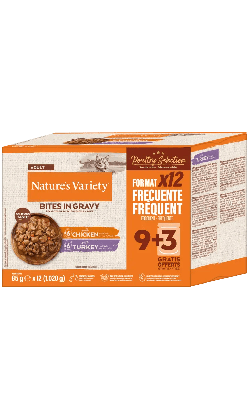 Alimento húmido para Gatos Natures Variety Cat Pedaços em Molho Multipack Frango & Peru | Wet (Saqueta) | 12 x 85 g
