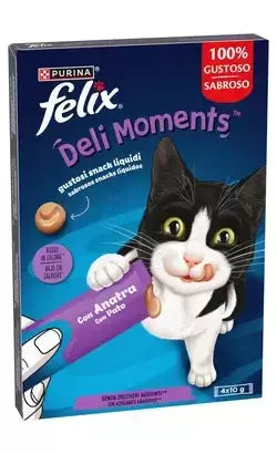 Felix Deli Moments Gato Adulto Pato - Snack para gato para control de peso