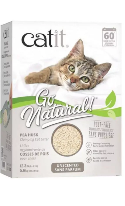 Areia para Gatos Auto Aglomerante Catit Go Natural Casca de Ervilha | Sem Perfume | 5,6 kg