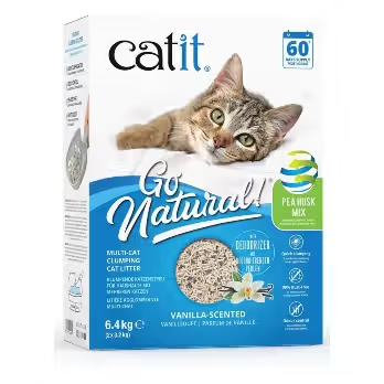 Areia para Gatos Auto Aglomerante Catit Go Natural Casca Ervilha & Bentonite Multicat Baunilha
