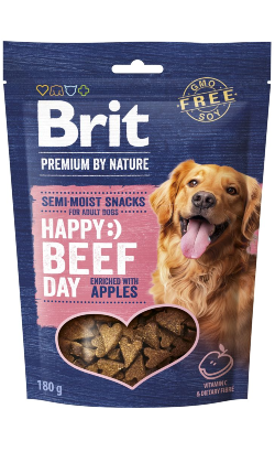 Biscoitos para Cão Brit Premium by Nature Dog Semi-moist Snacks | Beef & Apples | 180 g