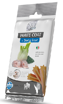 Biscoitos para cão N&D White Dog Dental Treat Sea Spirulina Adult Medium Maxi | 110 g