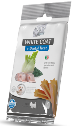 Biscoitos para cão N&D White Dog Sea Spirulina Dental Treat Adult Mini | 60 g