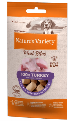 Biscoitos para cão Natures Variety Dog Freeze Dried Meat Bites Turkey | 20 g
