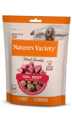 Biscoitos para cão Natures Variety Dog Freeze Dried Meat Chunks Beef | 50 g
