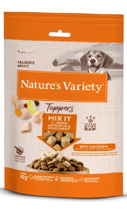 Biscoitos para cão Natures Variety Dog Freeze Dried Toppers Chicken | 120 g