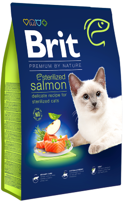 Ração para Gatos Brit Premium by Nature Cat Sterilized Salmon | 8 kg