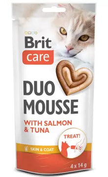 Brit Care Creamy Treats Duo Mousse Gato Salmão e Atum - Snack para gato