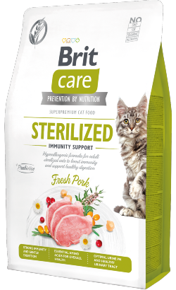 Ração para Gatos Brit Care Cat Grain Free Sterilized Imunity Support | Fresh Pork | 2 kg