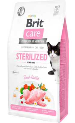 Ração para Gatos Brit Care Cat Grain Free Sterilized Sensitive | Rabbit & Peas | 7 kg