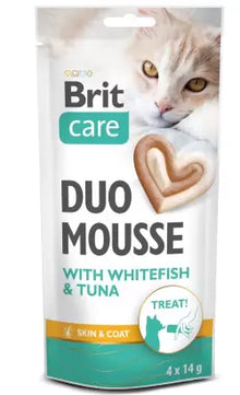 Brit Care Creamy Treats Duo Mousse Gato Peixe Branco e Atum - Snack para gato