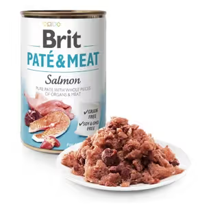 Brit Care Paté & Meat Cão Adulto Salmão Grain-Free - Ração húmida para cão