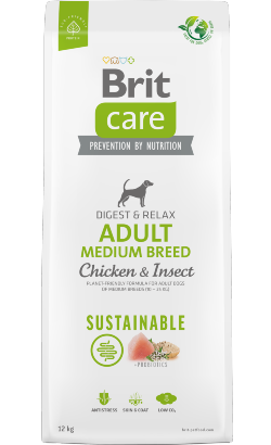 Ração para Cão Brit Care Dog Sustainable Adult Medium Breed | Chicken & Insect | 12 kg