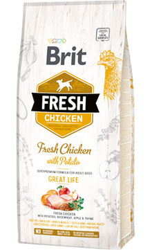 Ração para Cão Brit Fresh Dog Adult Great Life with Chicken & Potato | 12 kg
