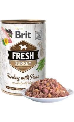 Ração húmida para Cão Brit Fresh Dog Turkey with Peas | Wet (Lata) | 400 g