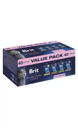 Brit Premium by Nature Sterilised Adult Cat Delicate Chunks in Gravy - Wet food for sterilised cats