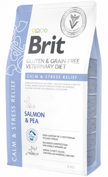Ração Veterinária para Gatos Brit Veterinary Diet Cat Calm & Stress Relief Gluten & Grain-Free | Salmon & Pea | 2 kg