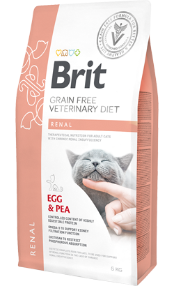 Ração Veterinária para Gatos Brit Veterinary Diet Cat Renal Grain-Free Egg & Pea | 5 kg
