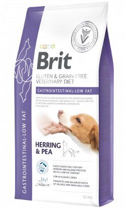 Ração Veterinária para Cão Brit Veterinary Diet Dog Gastrointestinal Low Fat Gluten & Grain-Free | Herring & Pea | 12 kg