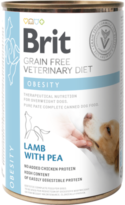 Ração Veterinária húmida para Cão Brit Veterinary Diet Dog Obesity Grain-Free Lamb with Pea | Wet (Lata) | 400 g