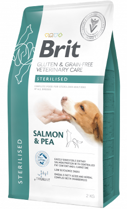 Ração Veterinária para Cão Brit Veterinary Diet Dog Sterilised Gluten & Grain-Free | Salmon & Pea | 2 kg